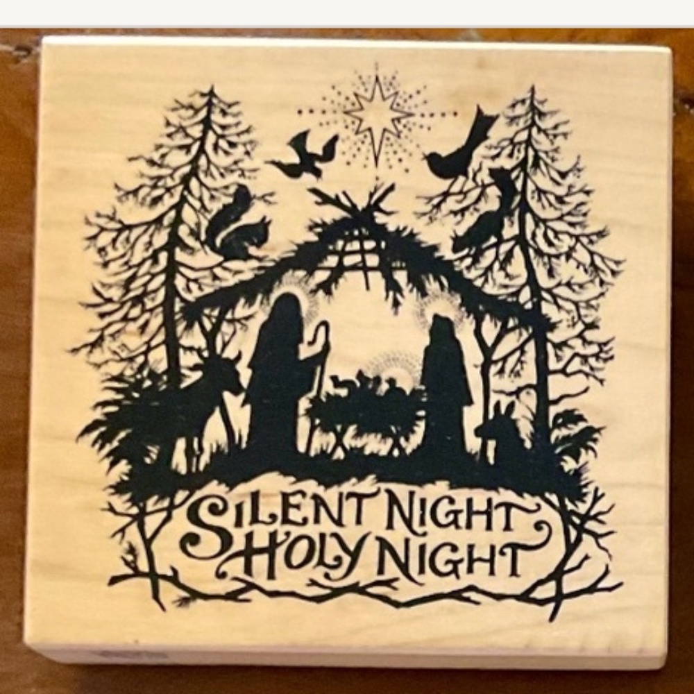 Two Rubber Stamps on Wood- Nativity Scene & Angel - Picture 2 of 4
